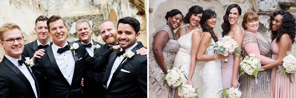 Ombre wedding attire black tie