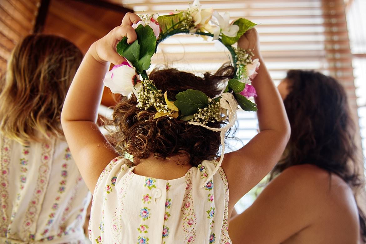 Fine art lifestyle ethereal family portraits with flower crowns