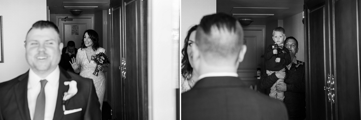 First Look for a wedding at the Hotel Grand Pacific in Victoria BC