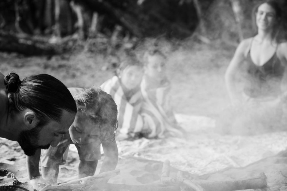 Family portraits at the beach candid documentary photographer