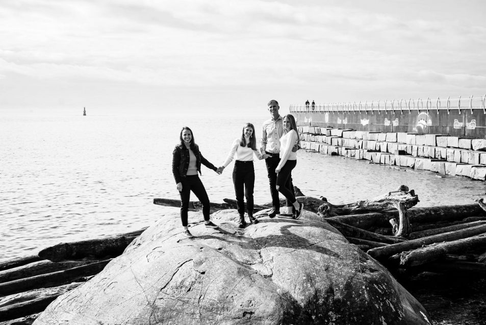 Family Portraits with teenagers Victoria BC Breakwater