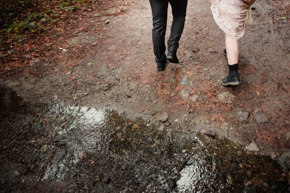 Rainy muddy wedding day