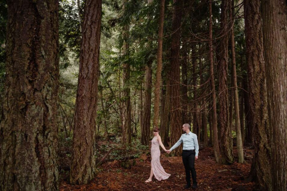 A beautiful forest wedding venue in Victoria BC is East Sooke Park