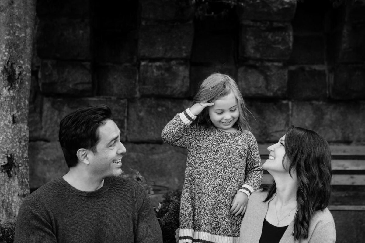 Family portraits at Victoria B.C.'s inner harbour with an adorable five year old