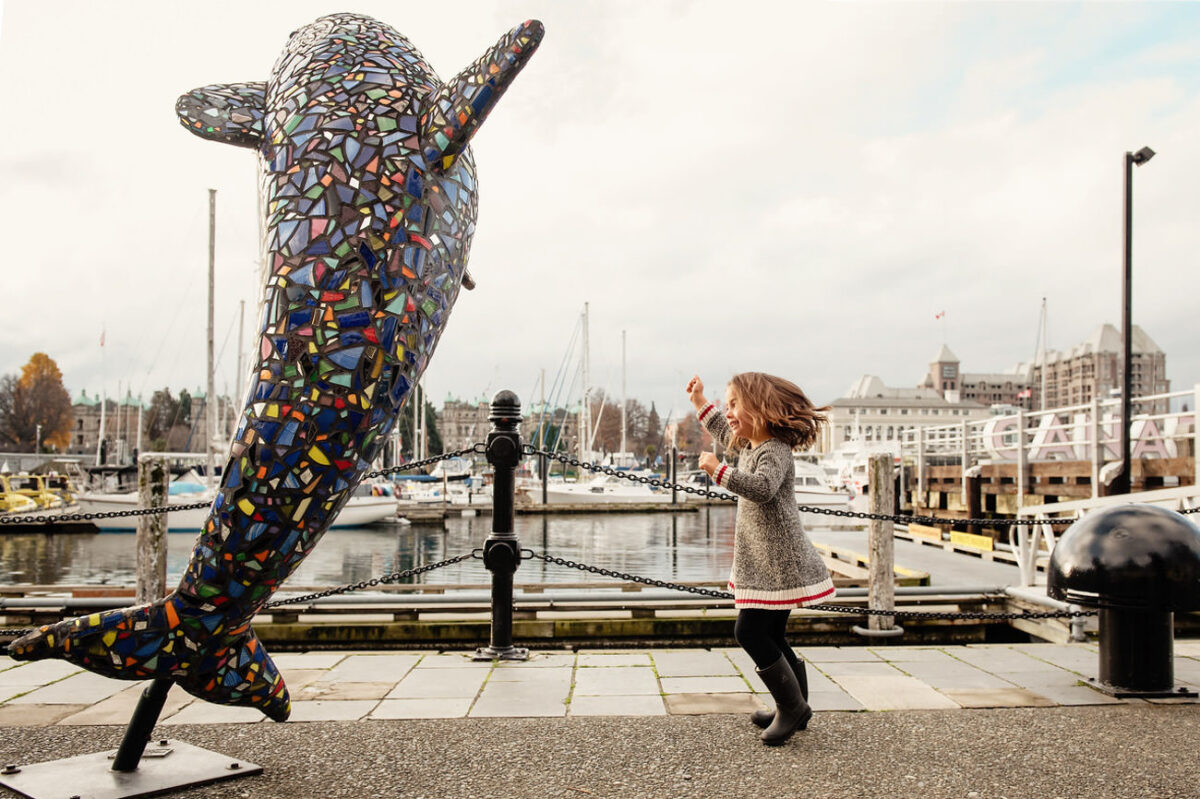 Victoria BC Family portrait mini-session with a five-year-old at the inner harbour near the Legislature buildings in Victoria, British Columbia