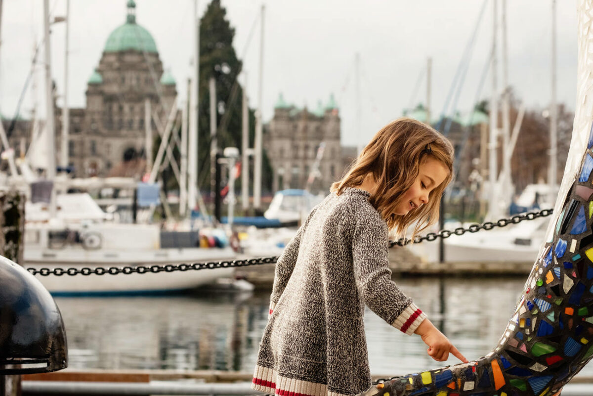 Victoria BC Family portrait mini-session with a five-year-old at the inner harbour near the Legislature buildings in Victoria, British Columbia