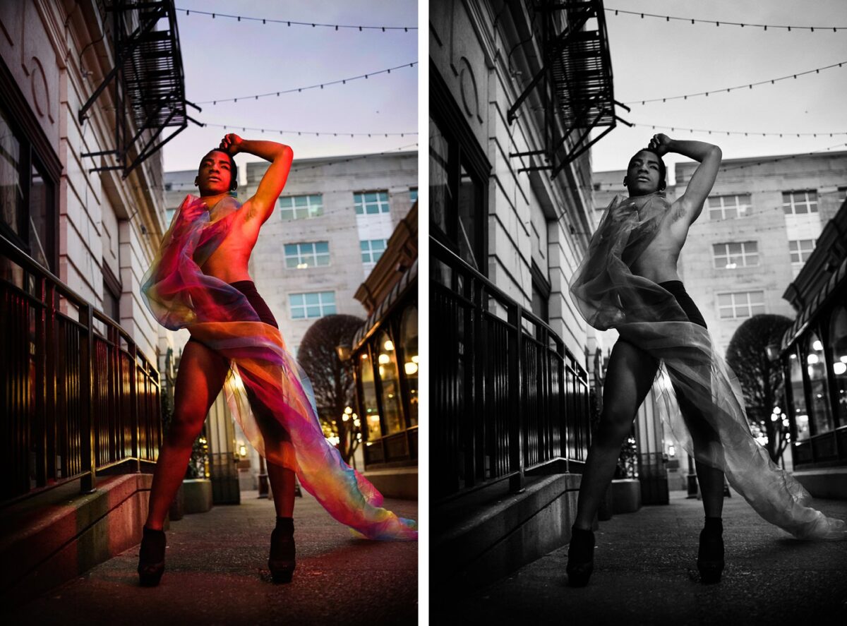 Seagirl's fashion model portrait shoot at Trounce Alley in Victoria BC