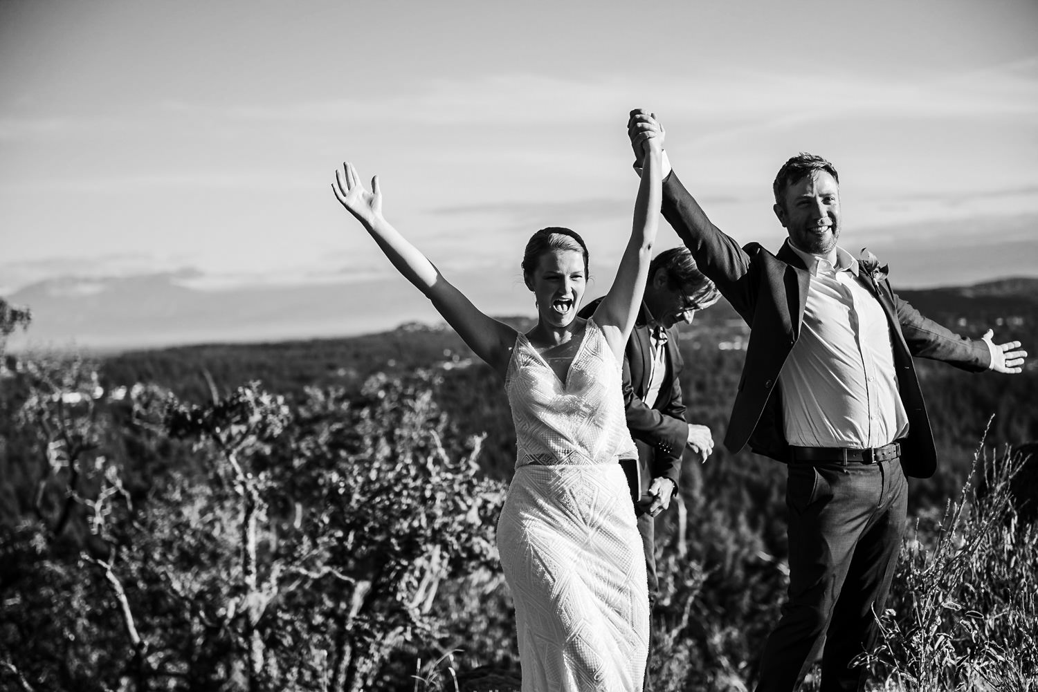 A fun candid moment at a wedding photographer's wedding in Victoria BC