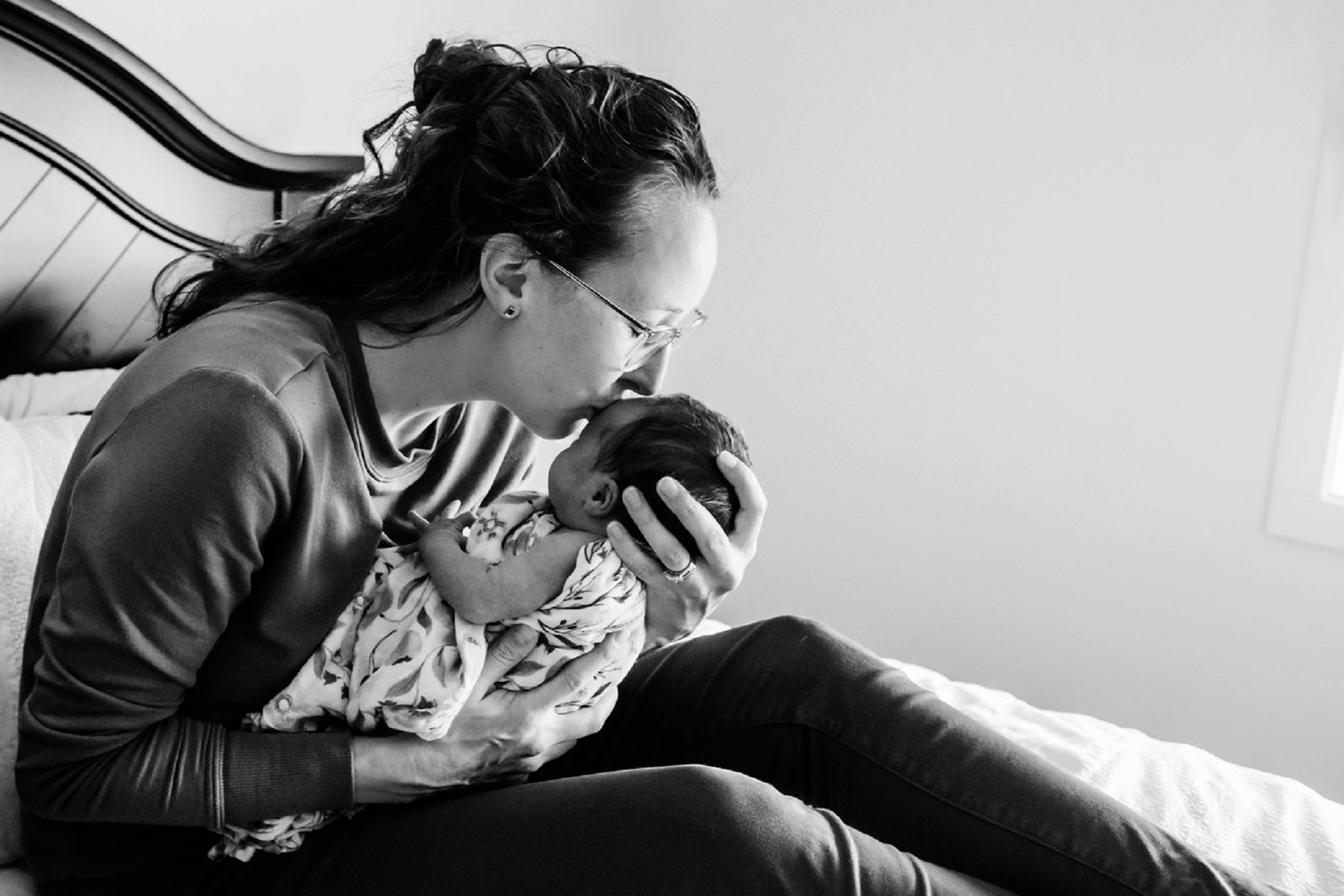 Victoria BC motherhood photo of a mom and her newborn baby