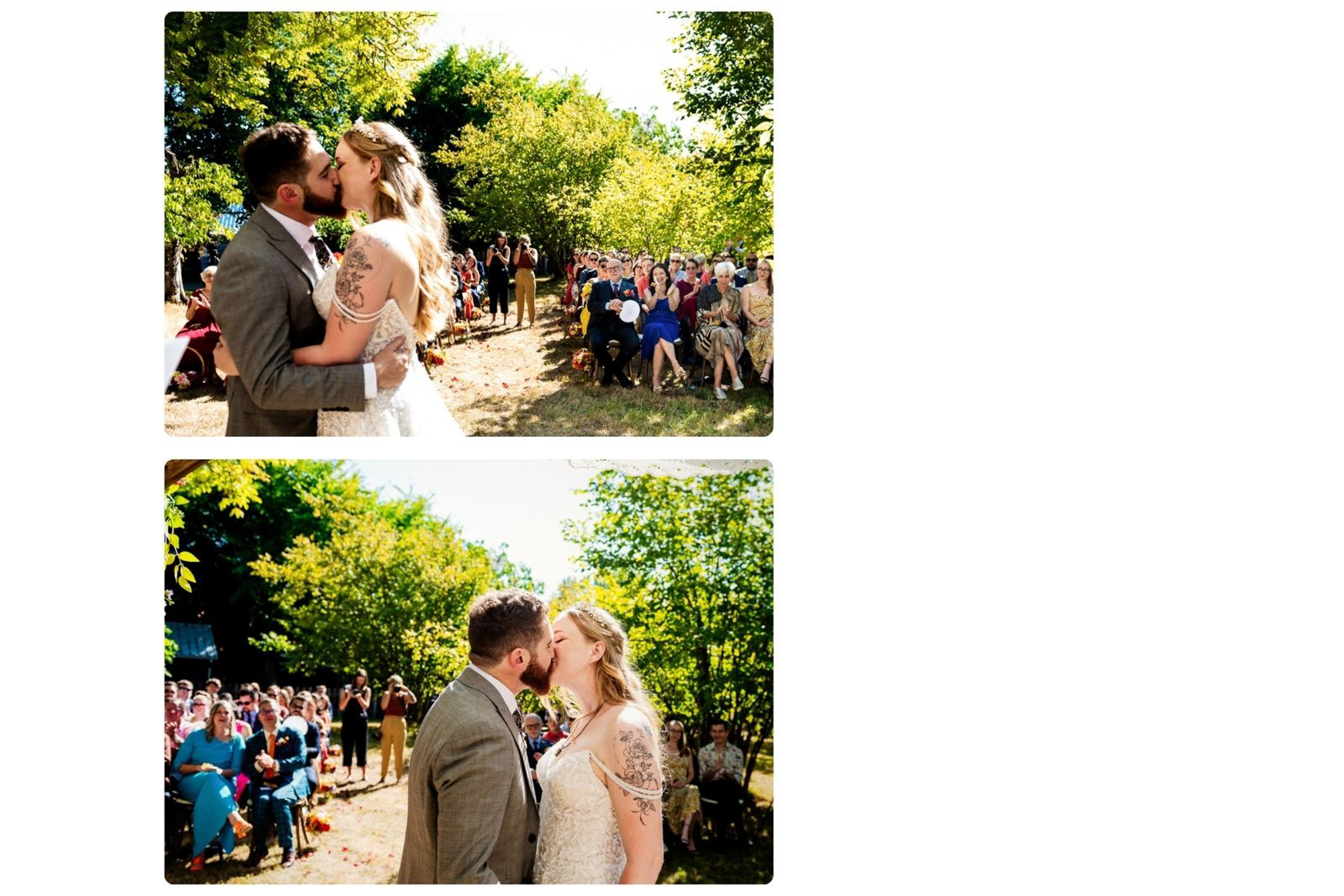 First kiss where photographer captures crowd reaction