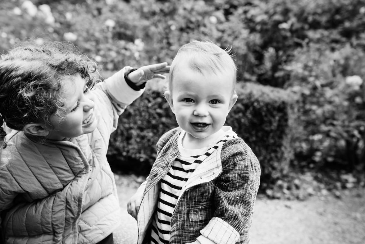 Kids having fun and being themselves during a relaxed and candid portrait session in Victoria.