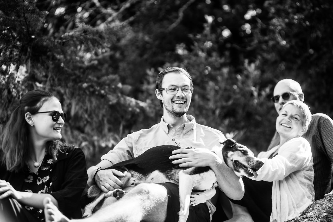 Family portraits in East Sooke Park on a beach in BC