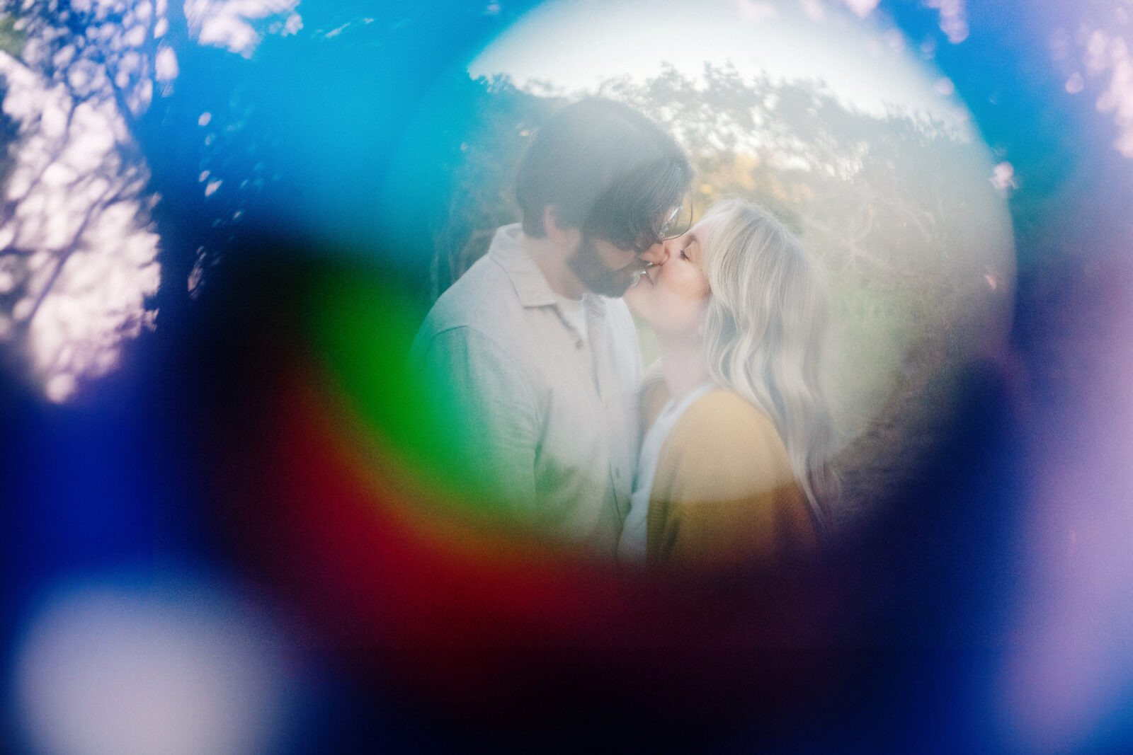 An abstract Special Effect portrait of a couple kissing in Victoria BC