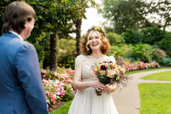 Beacon Hill Park wedding with a permit near the gardens in Victoria BC