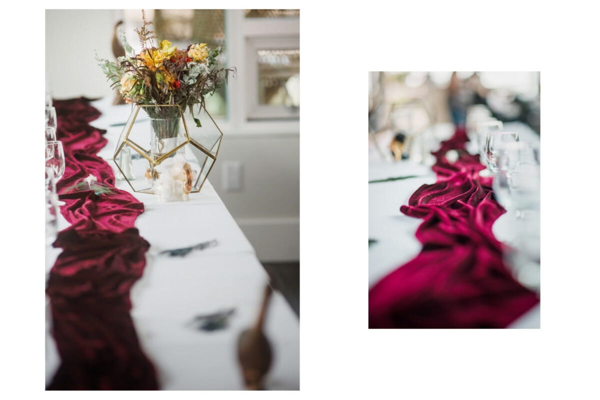 Victoria BC Wedding reception details at the Parkside Hoteld